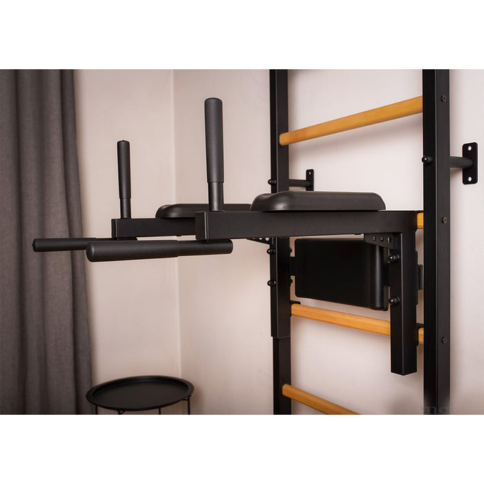 BenchK 732B Swedish Ladder w/ Dip Bar & Rack - Black