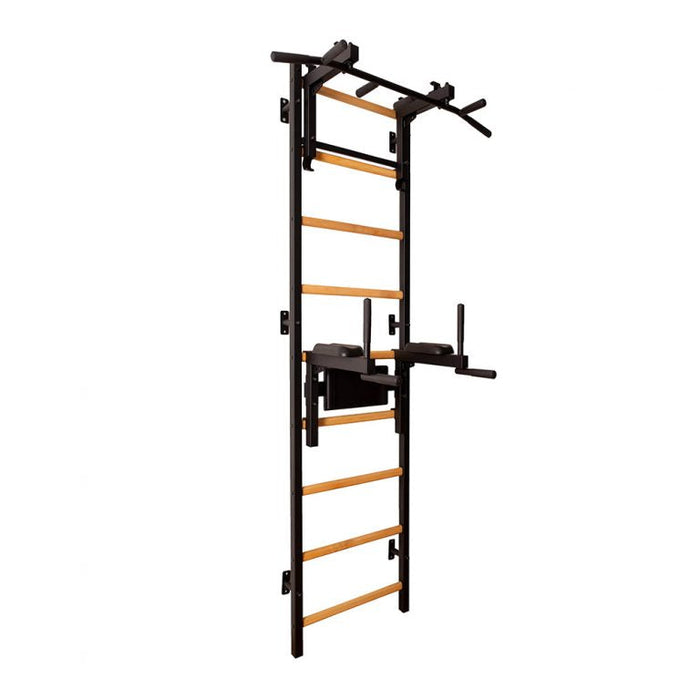 BenchK 732B Swedish Ladder w/ Dip Bar & Rack - Black