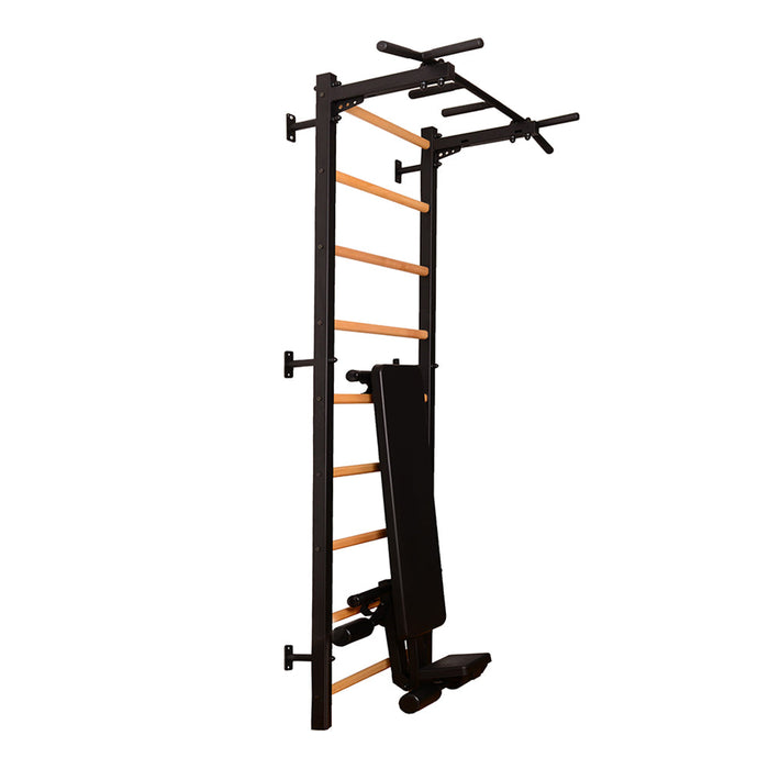 BenchK 723B Swedish Ladder w/ Bench - Black