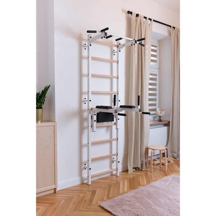 BenchK 722 Swedish Ladder w/ Dip Bar - White